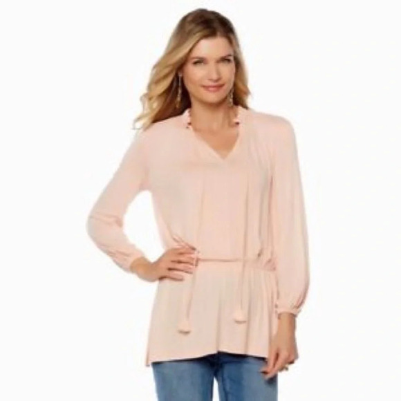 Melissa McCarthy Seven7 Peasant Top Tassel‎ Tie - Picture 1 of 7